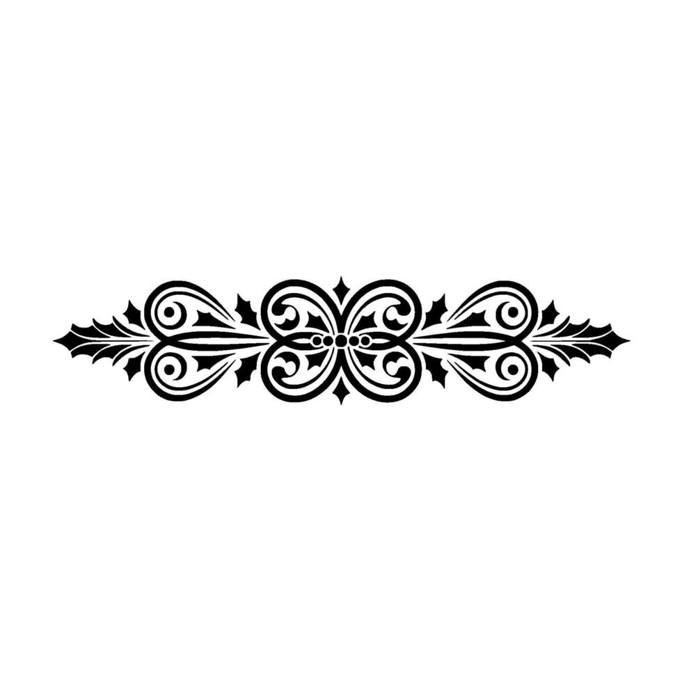 Elegant Black Ornamental Scroll Border on White Background vector