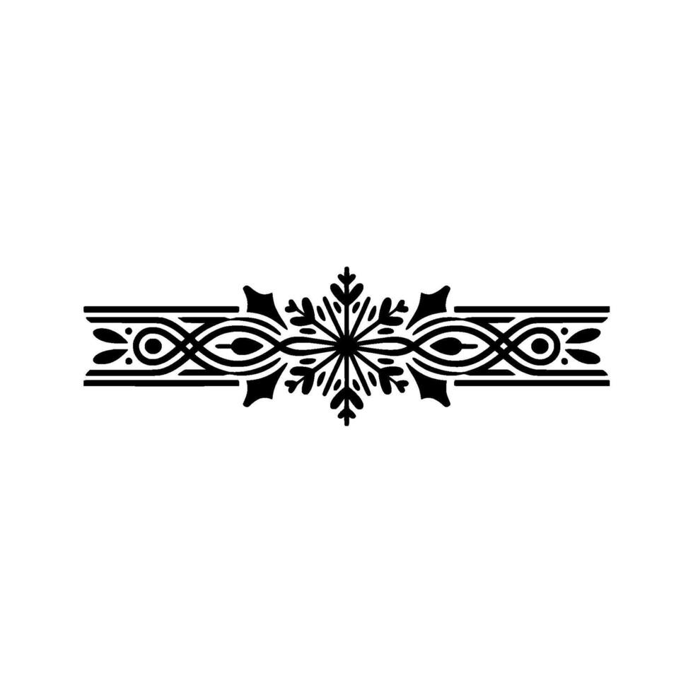 Elegant Black Border with Snowflake Motif vector