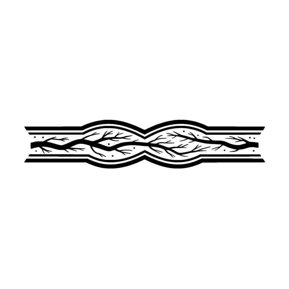 Elegant Black White Branch Decorative Element, Minimalist Aesthetic vector