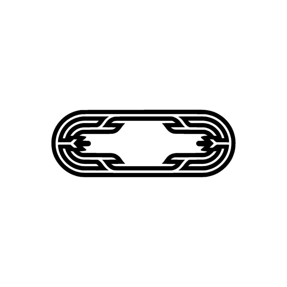 Geometric Abstract Ornament in Black on White, Minimalist vector
