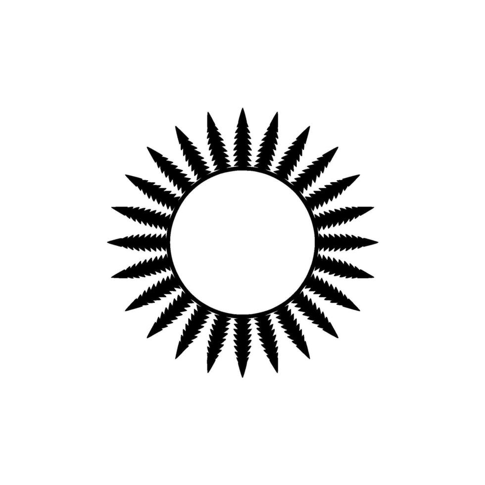 Abstract Sunburst Emblem Minimalist Black White vector