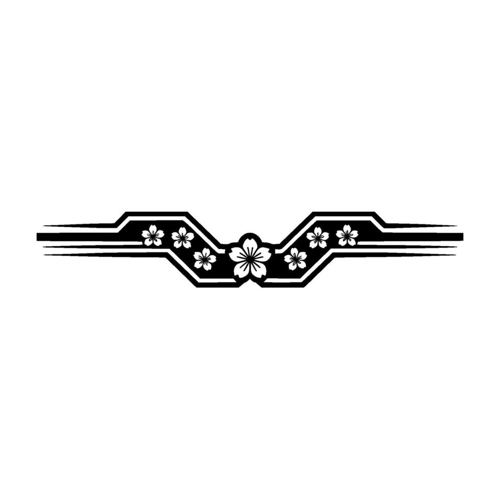 Minimalist Cherry Blossom Black and White Border vector