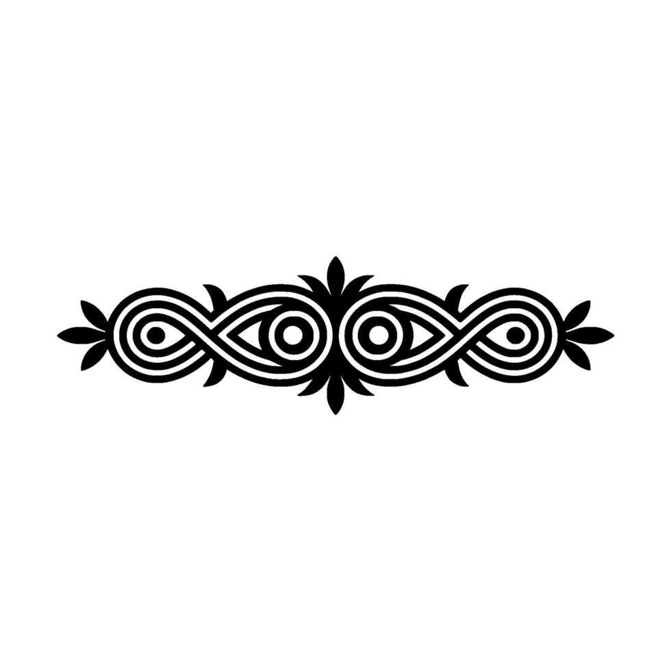Ornate Black and White Ornamental Element, Symmetrical Pattern vector