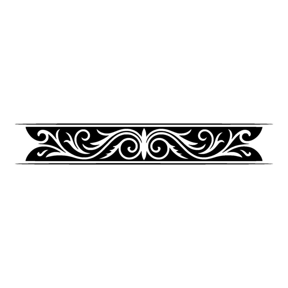 Elegant Black and White Swirl Border , Vintage Ornament, Decorative Element vector