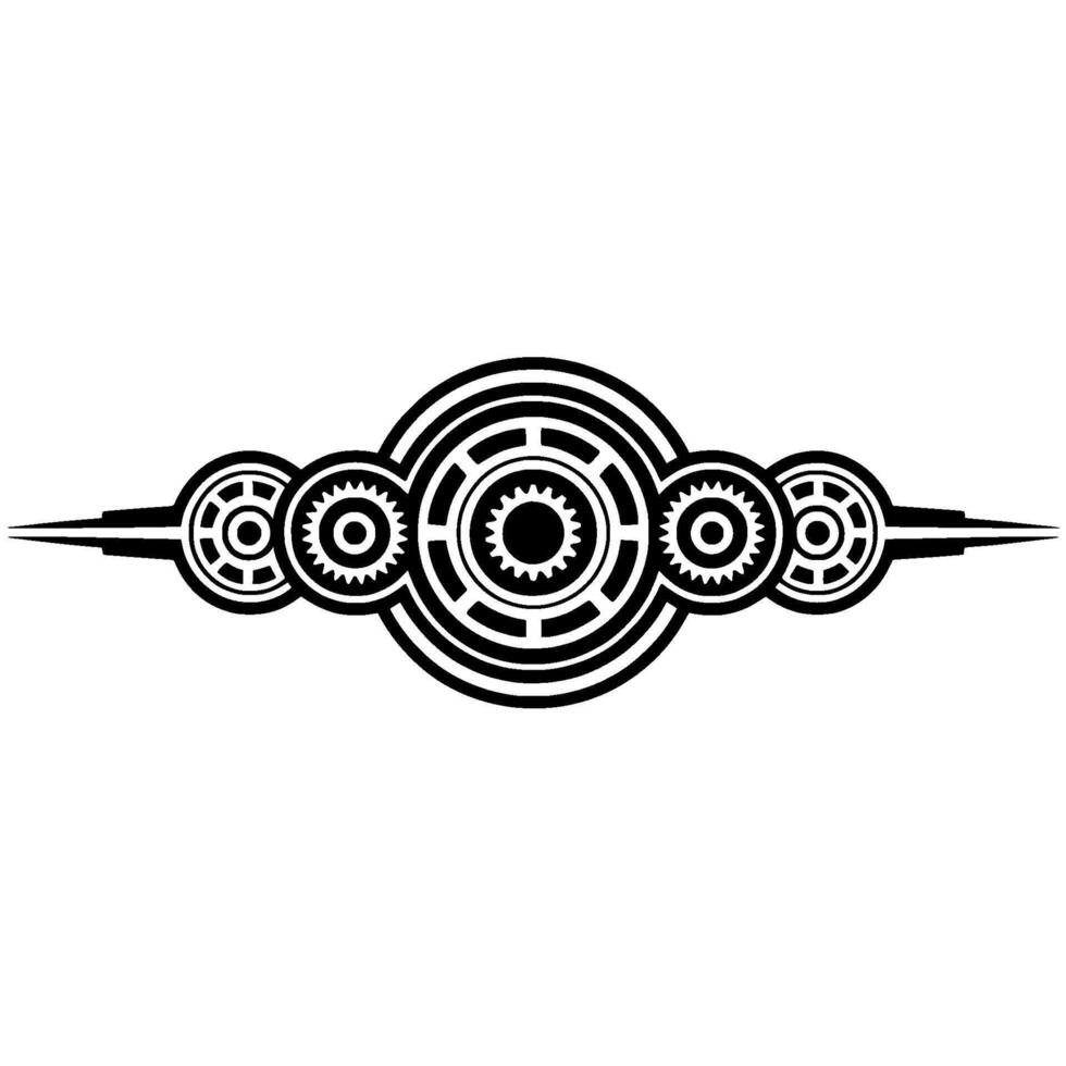 Abstract Black and White Tech Element, Gears and Spirals vector