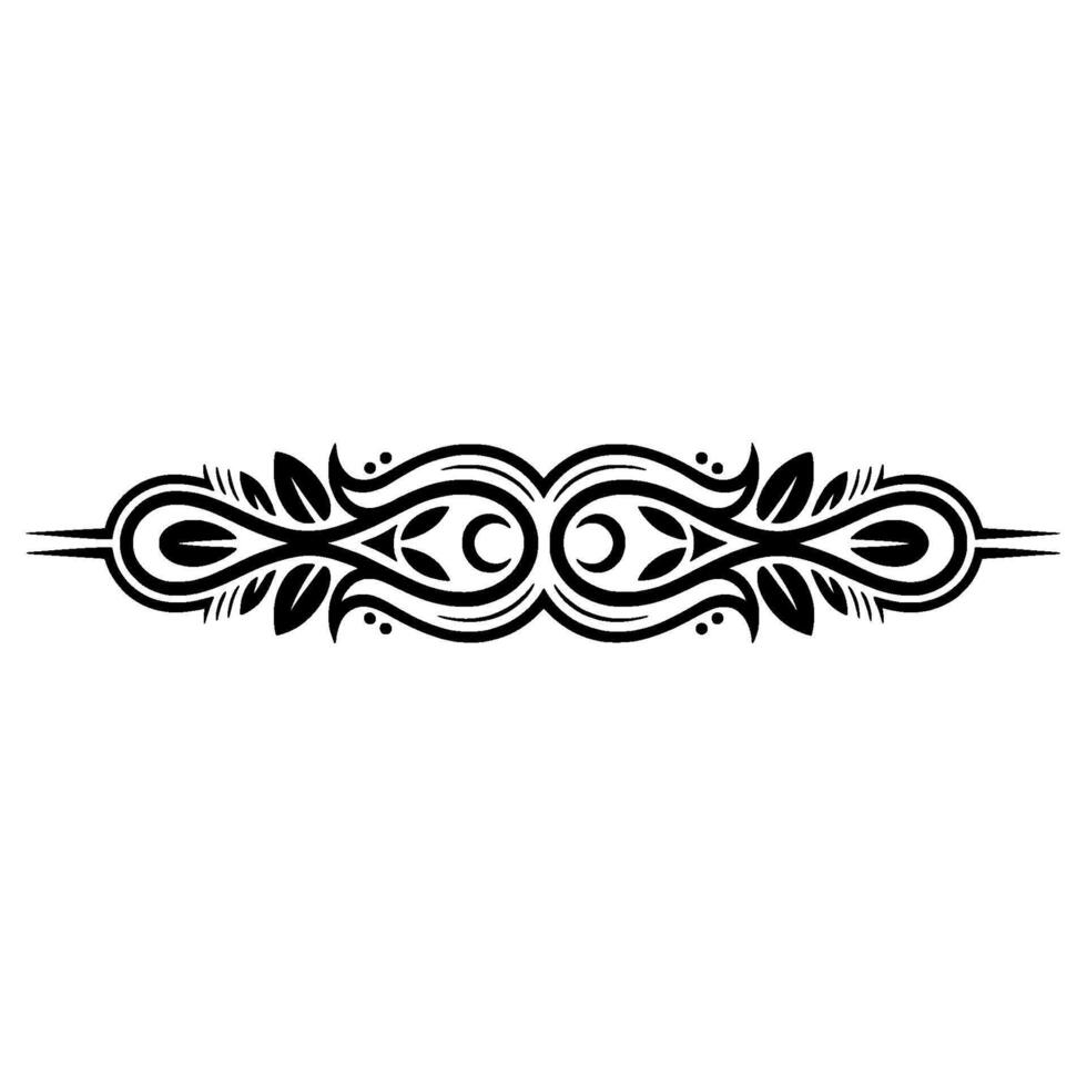 Elegant Black and White Floral Ornament Element vector