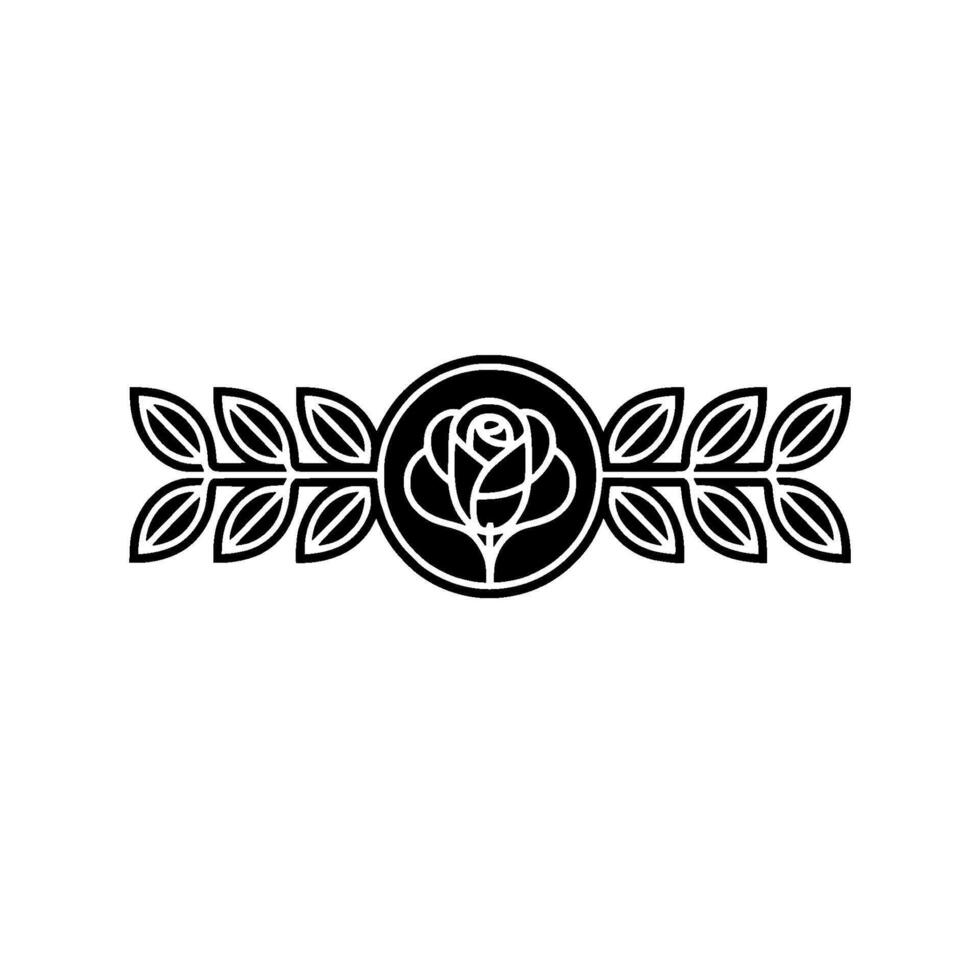 Elegant Rose Emblem Minimalist Floral in Black and White vector