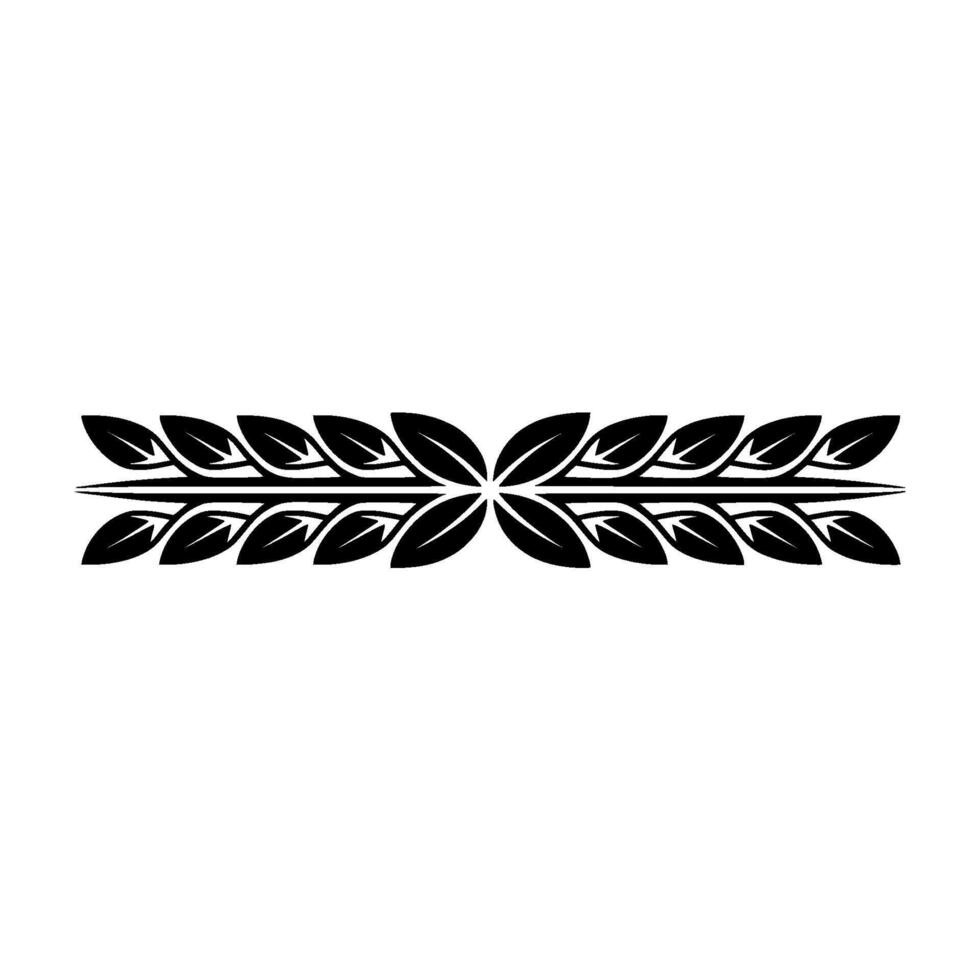 Decorative Leaf Border - Black White Ornament on Gradient vector
