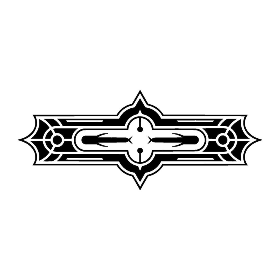 Geometric Black Ornament on White Background, Illustration vector