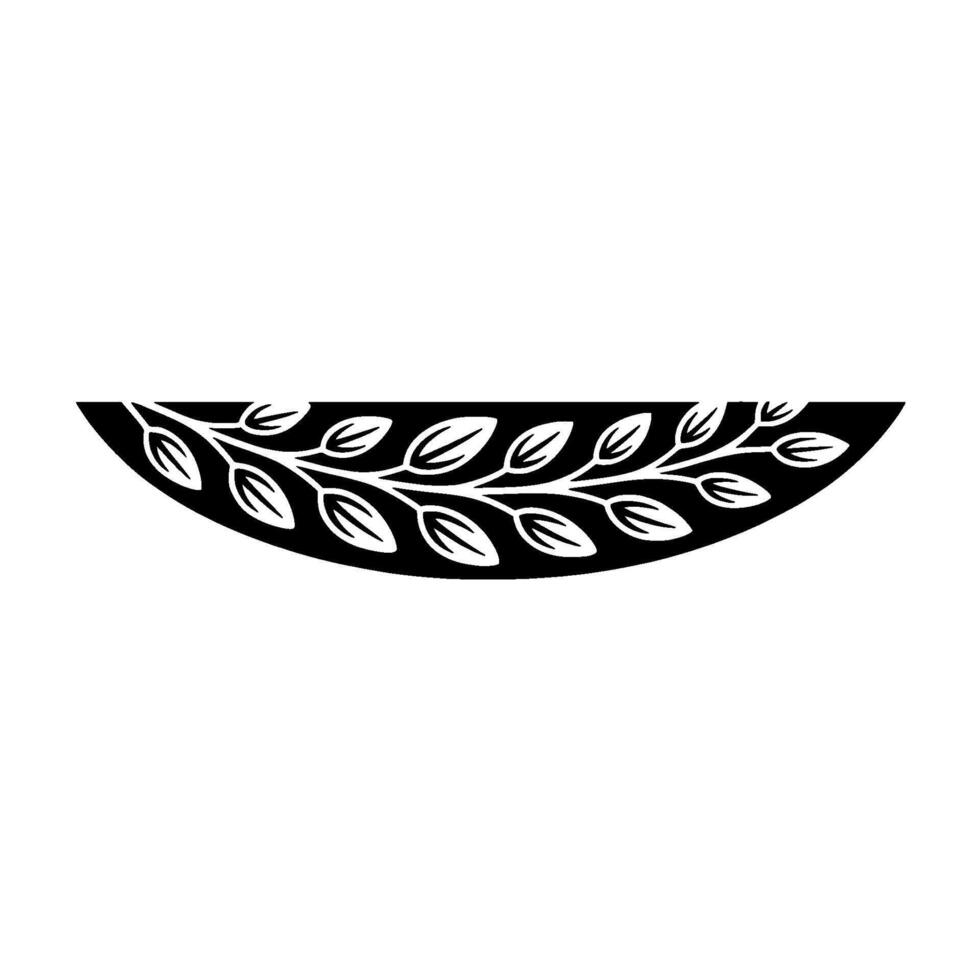 Elegant Black White Leaf Branch on White Background vector