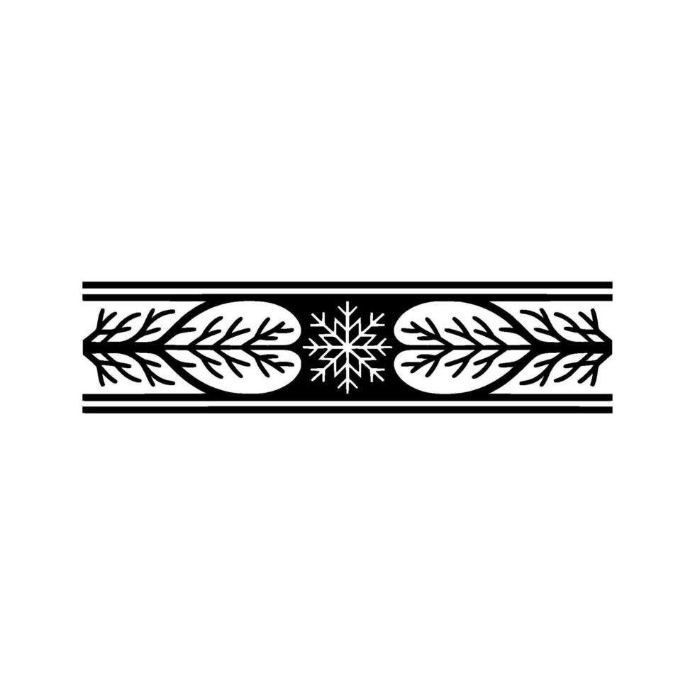 Elegant Snowflake Border in Black and White vector