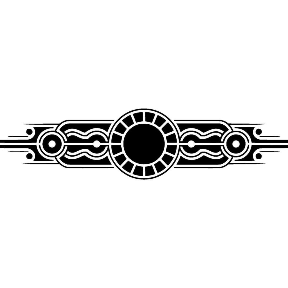 Art Deco Element Black and White Geometric Border vector