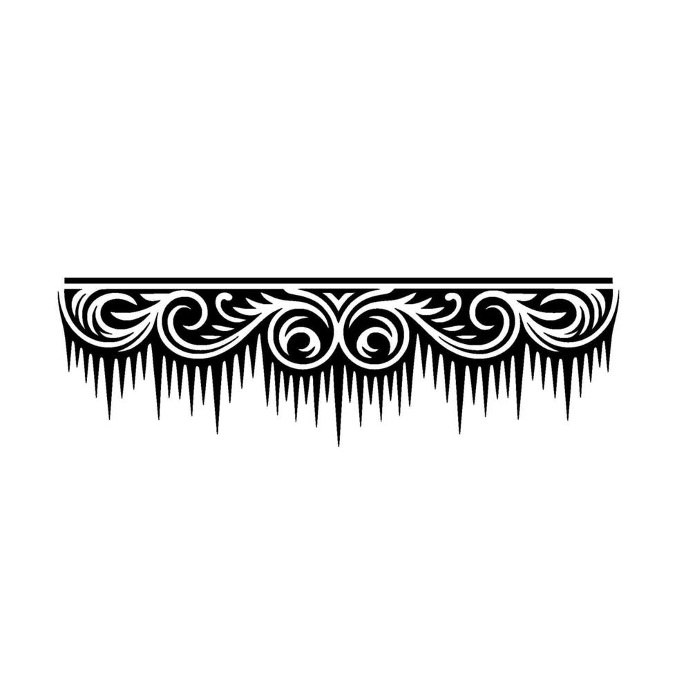 Ornate Black and White Icicle Border vector