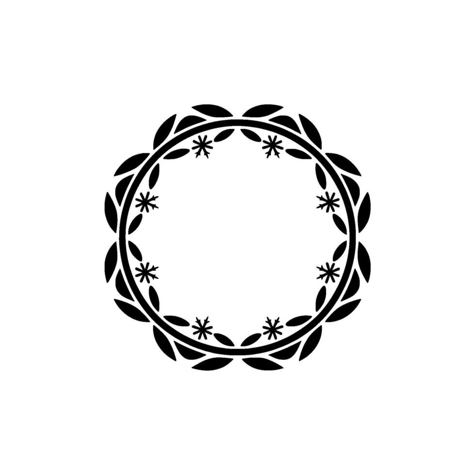 Elegant Floral Frame Minimalist Black and White Illustration vector
