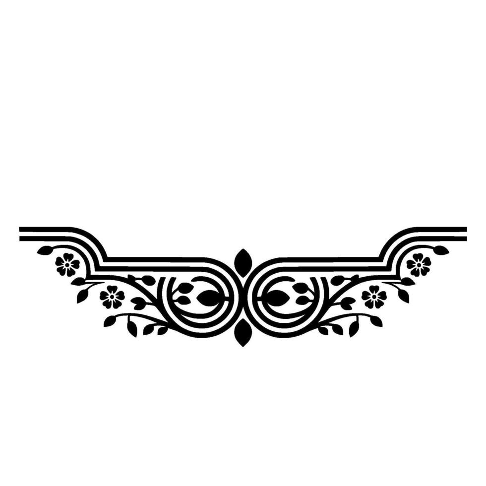 Black Floral Border , Decorative Element, Elegant vector