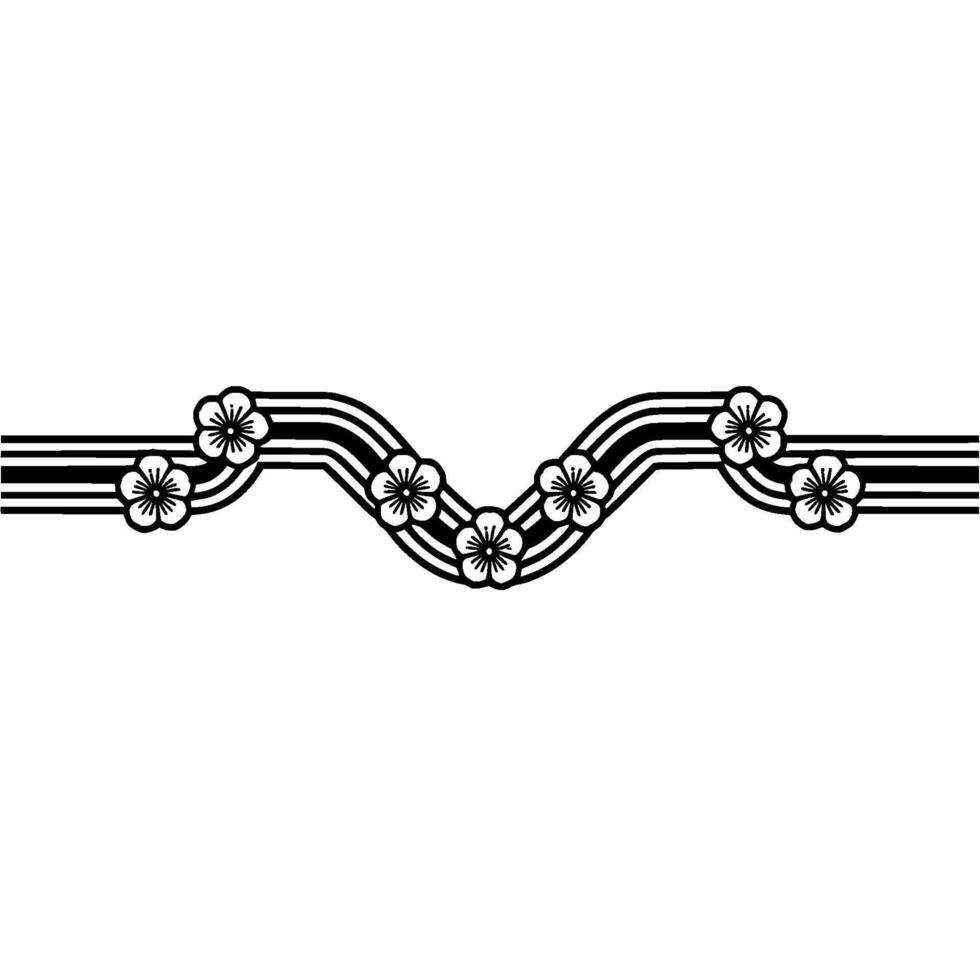 Minimalist Floral Curve Illustration - Decorative Border vector