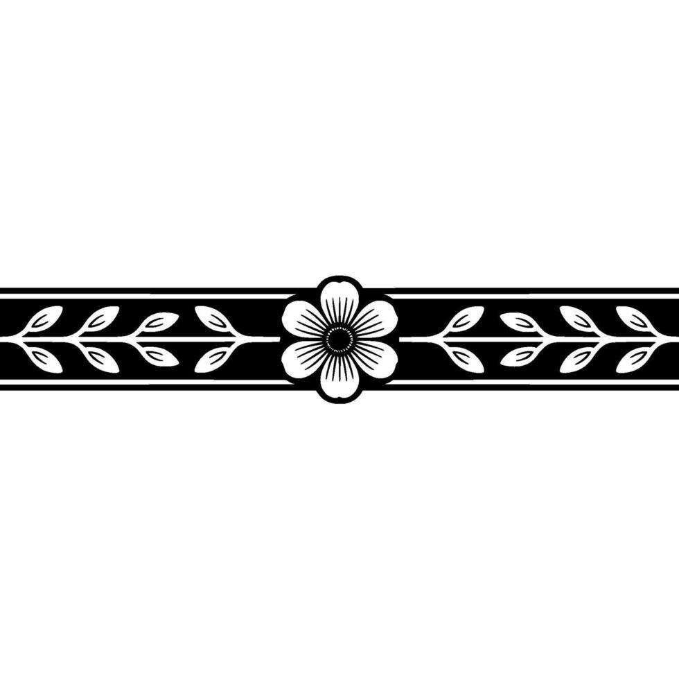 Floral Border Illustration - Elegant Black and White vector