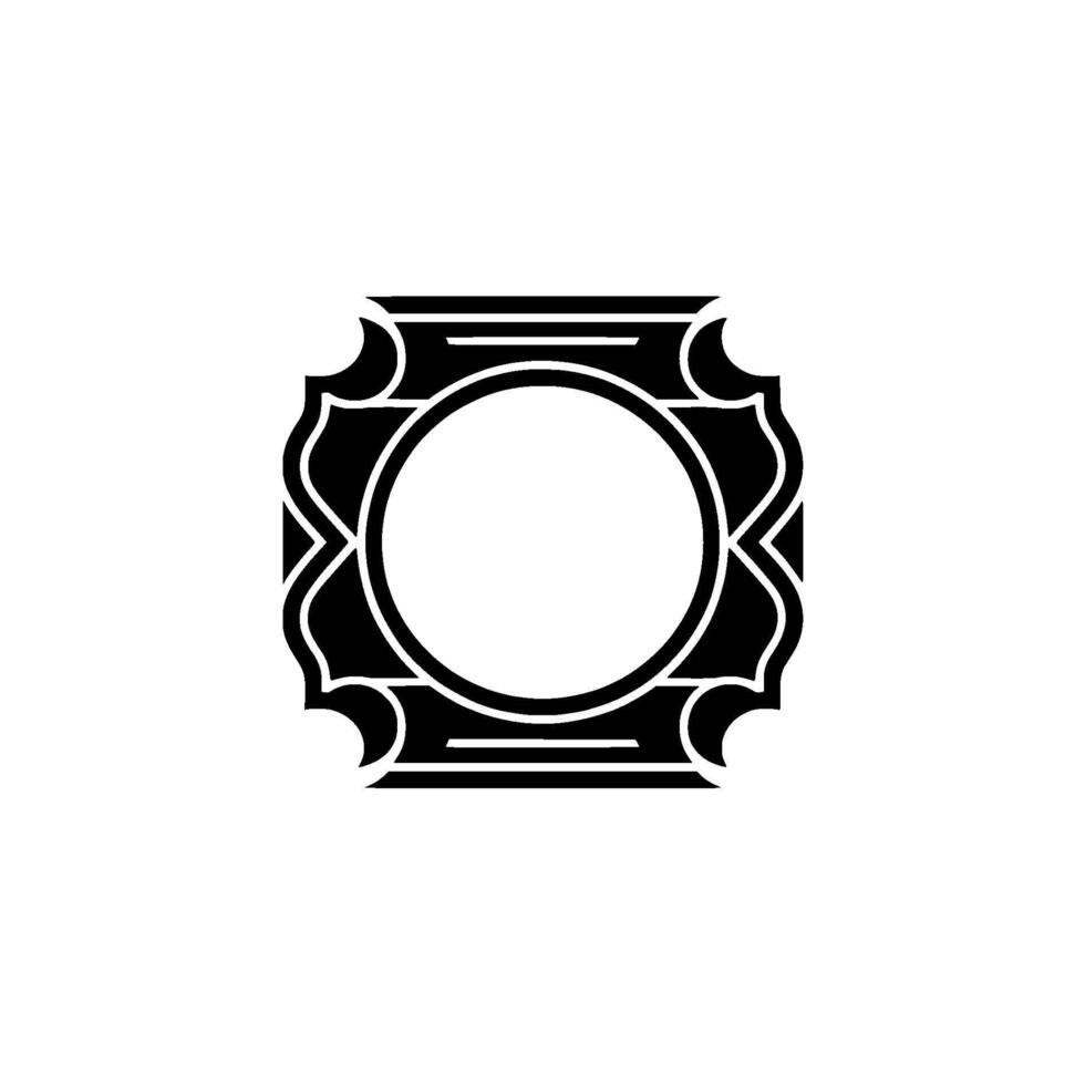 Elegant Black Frame, Circle Center, Minimalist , Template vector