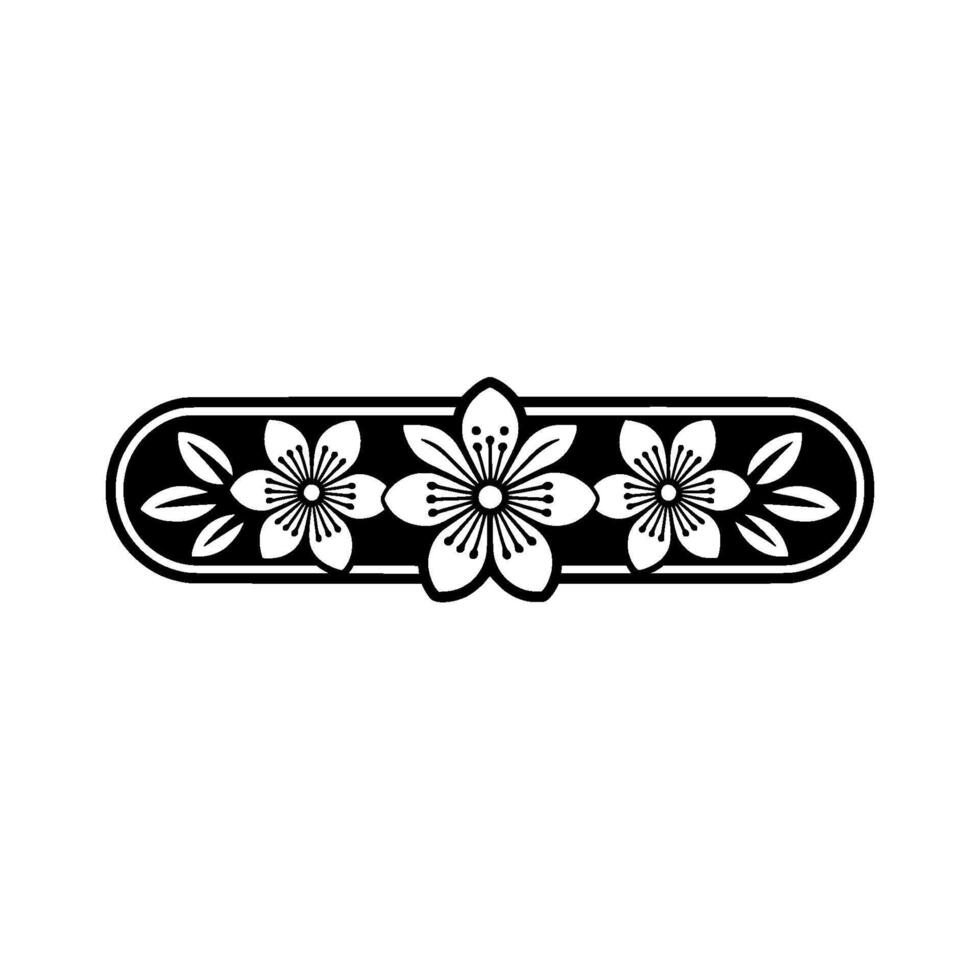 Minimalist Black and White Cherry Blossom Floral vector