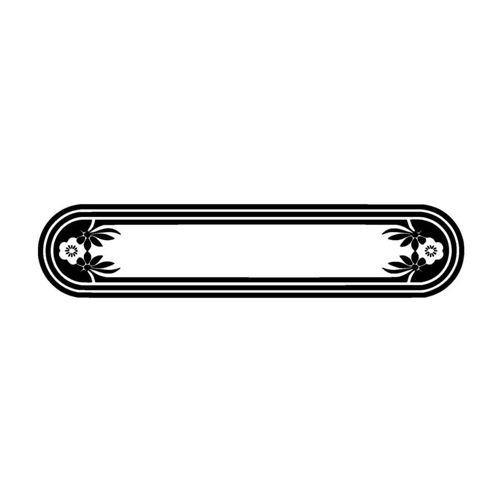 Minimalist Floral Label, Black White, Elegant vector