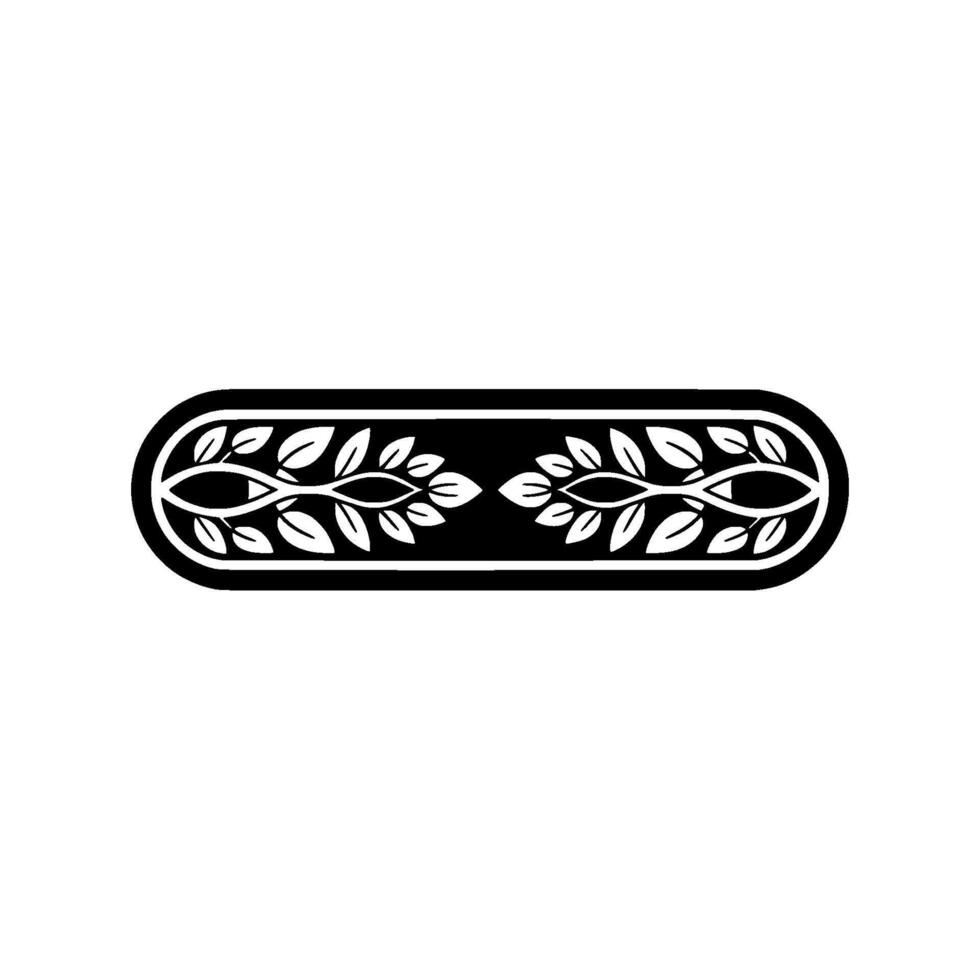 Minimalist Black and White Leaf Border, Botanical Illustration vector