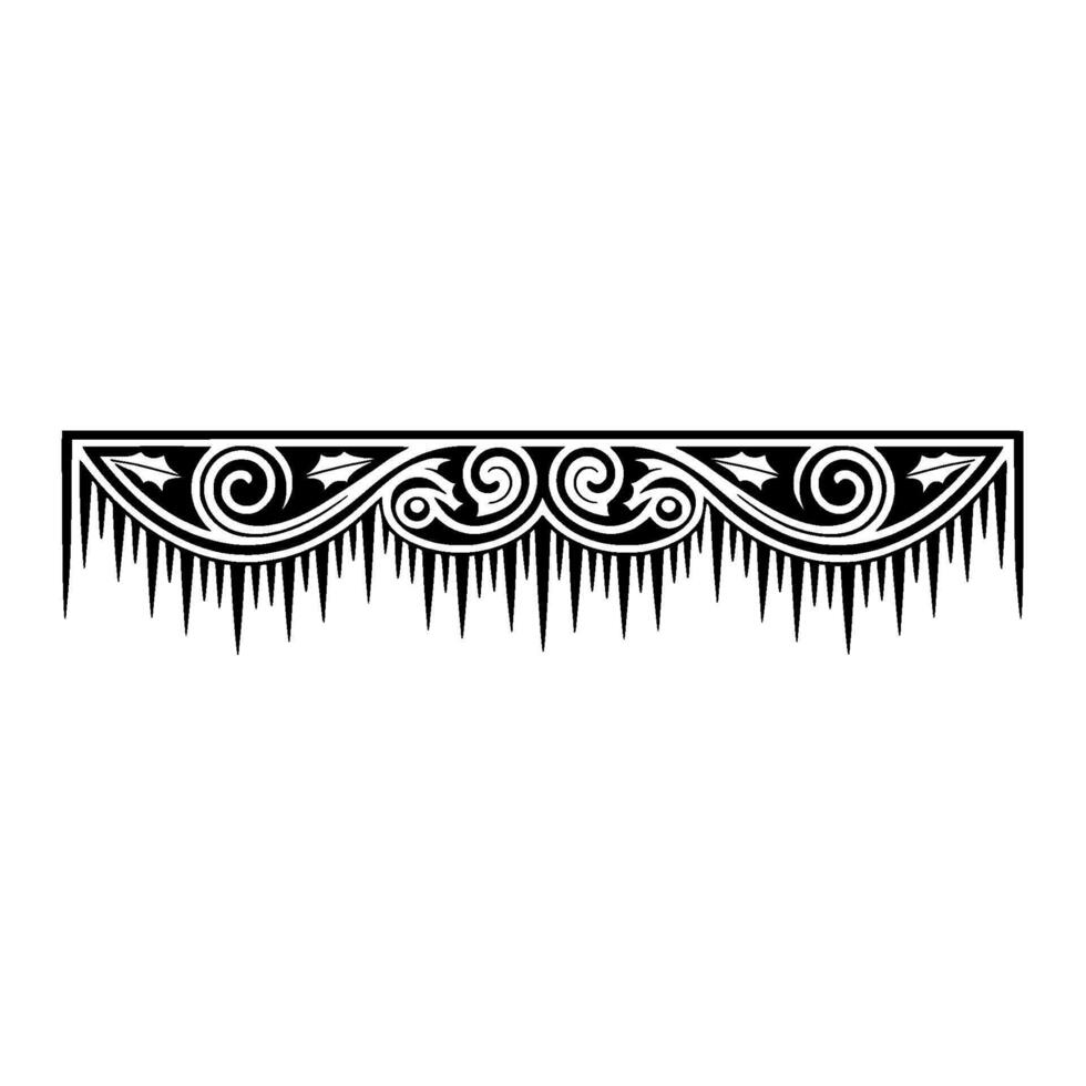 Ornamental Winter Frost Border, Black White vector