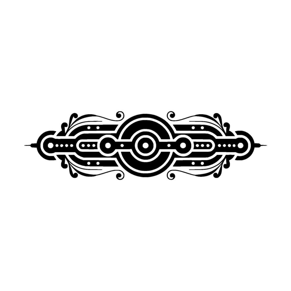 Ornamental Black White Geometric Element vector
