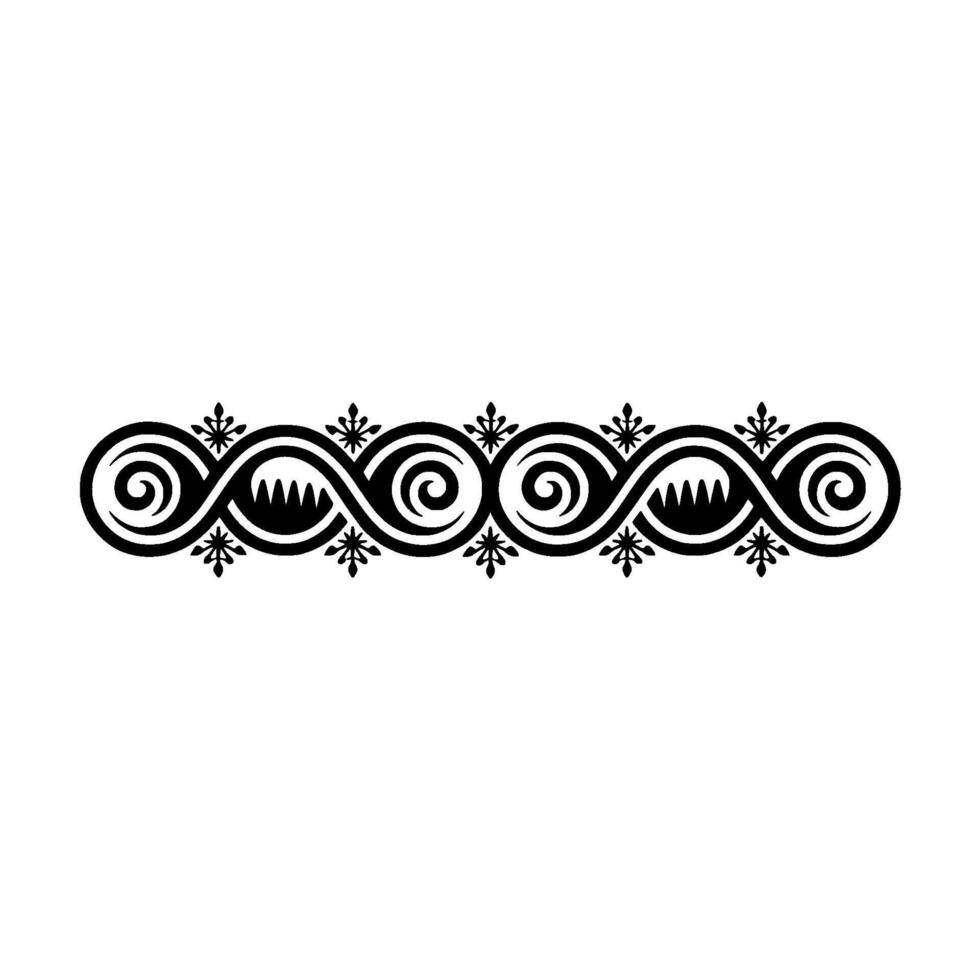 Black White Ornamental Swirl Border vector