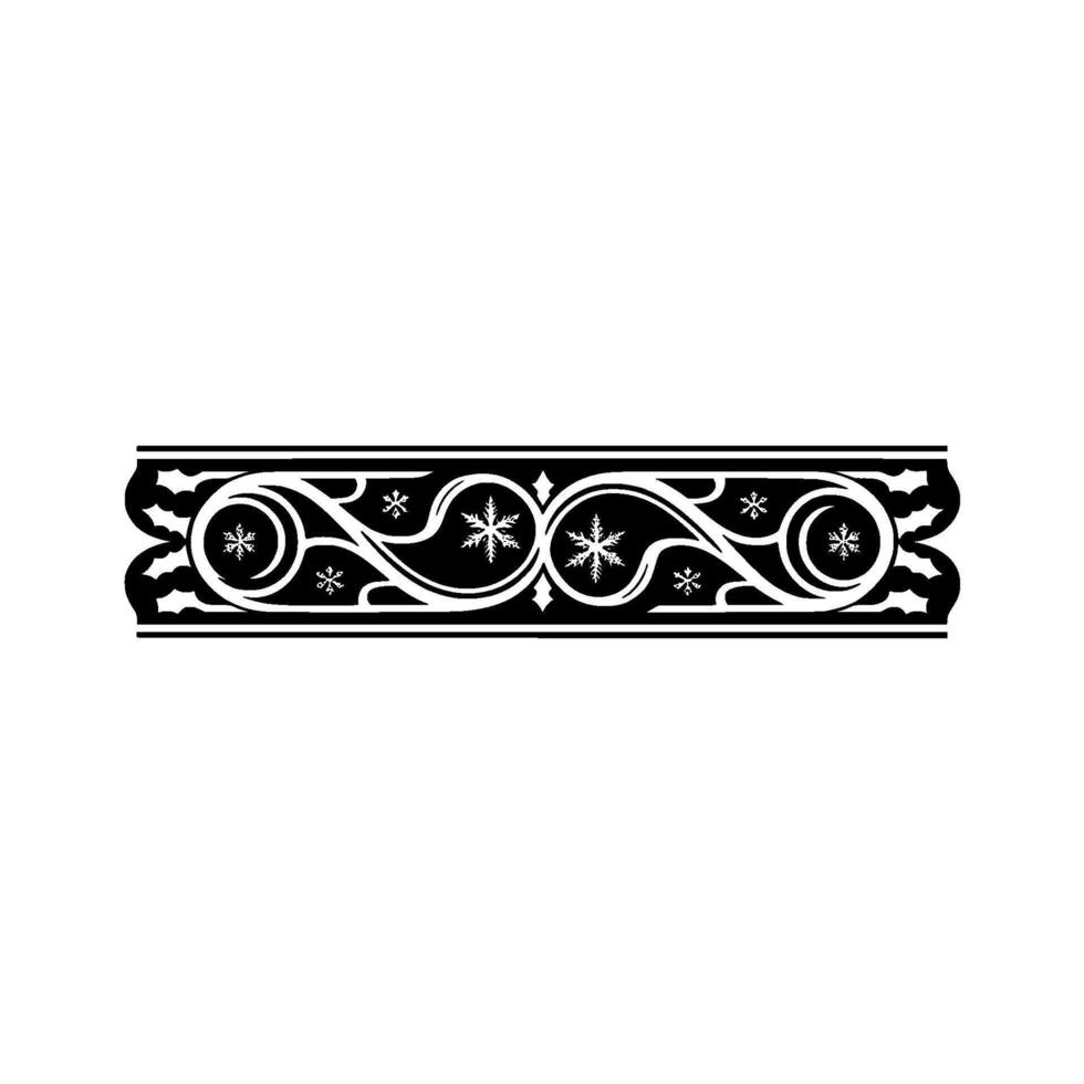 Elegant Winter Border Ornament Snowflakes Scrollwork vector