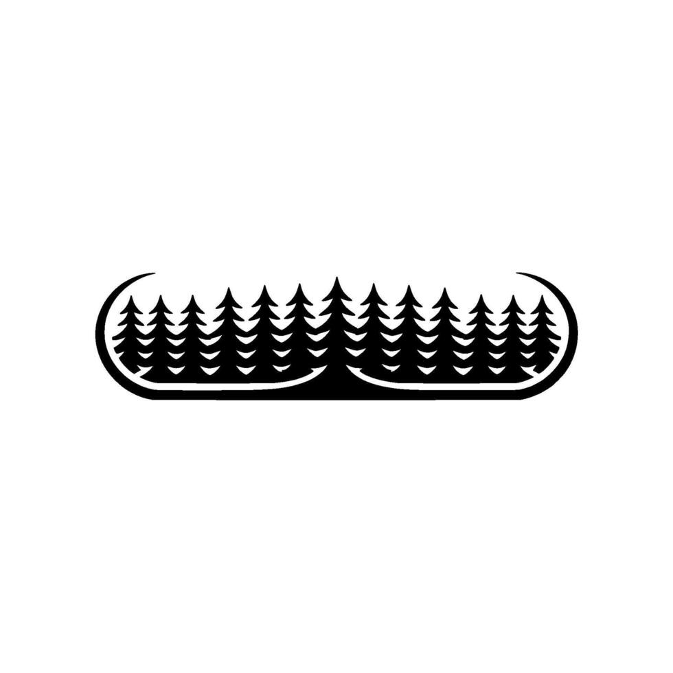 Minimalist Forest Emblem Evergreen Trees in a Simple Oval vector