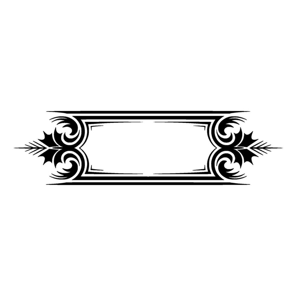 Elegant Black Floral Border Frame on Cream Background vector