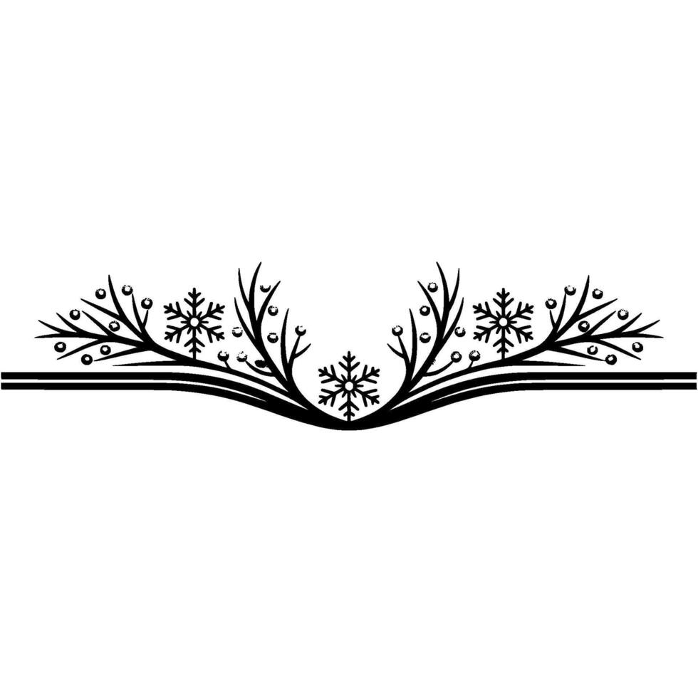 Minimalist Winter Snowflake Ornament on White vector