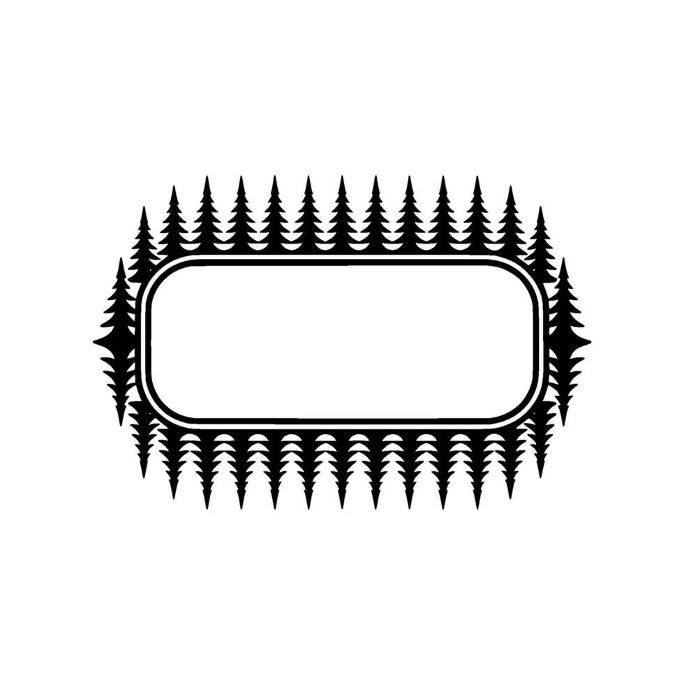 Forest Frame Minimalist Evergreen Badge or vector