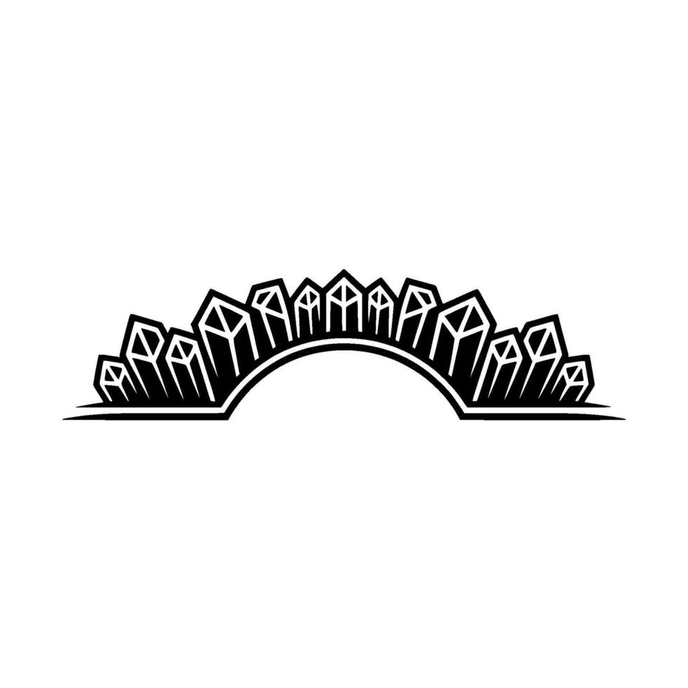 Abstract Crown Geometric Black White vector