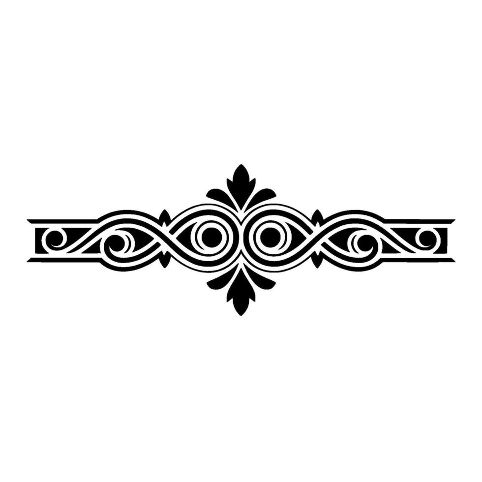 Elegant Ornamental Border in Black and White, Decorative Element vector