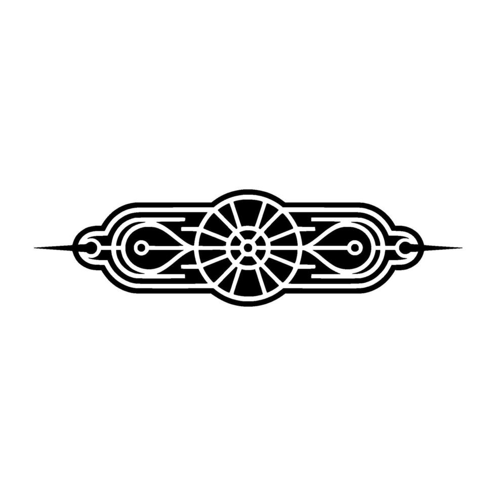 Minimalist Geometric Ornament in Black on, White vector