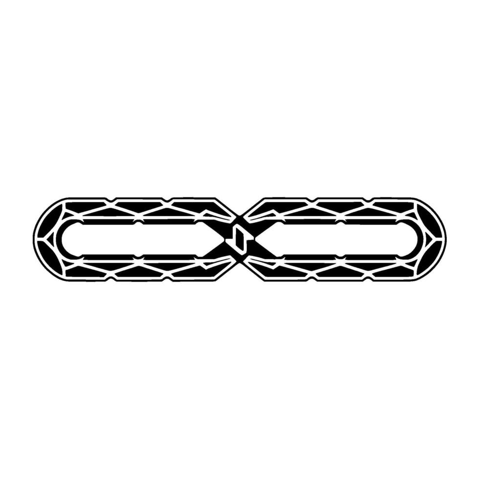 Geometric Infinity Symbol in Black and White on White Background vector