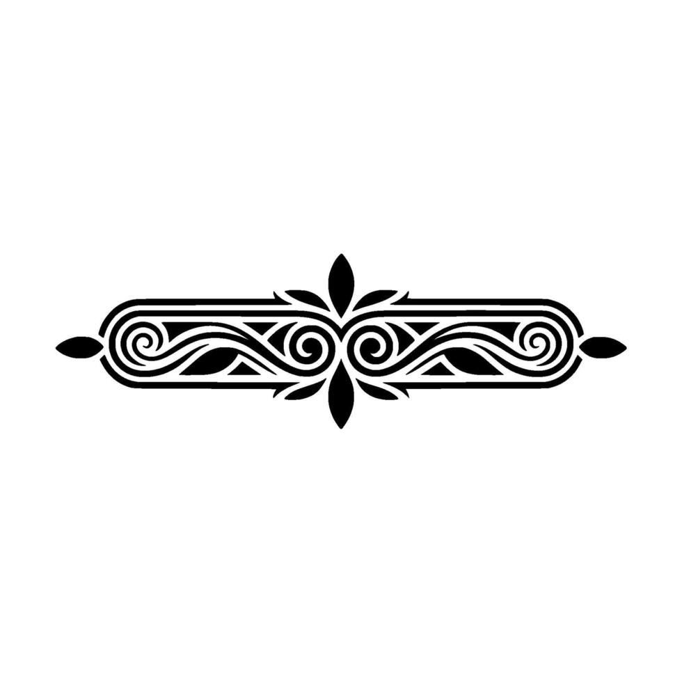 Elegant Black Scrollwork Divider, on White Background vector