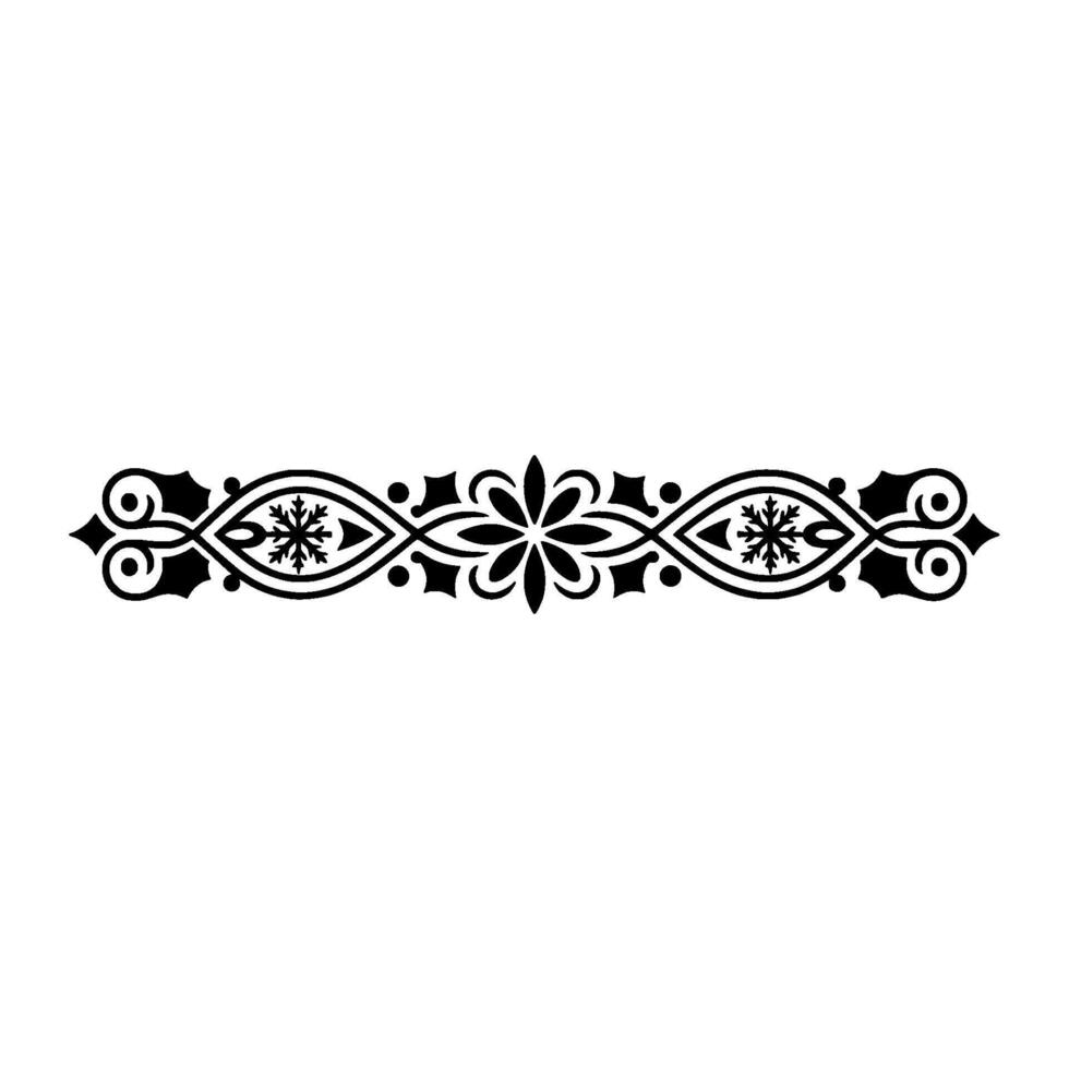 Elegant Black- Floral, Ornament on White Background vector