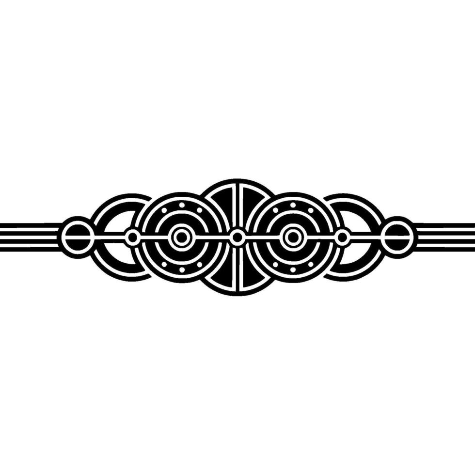 Art Deco Linear Ornament on White, Geometric Element vector
