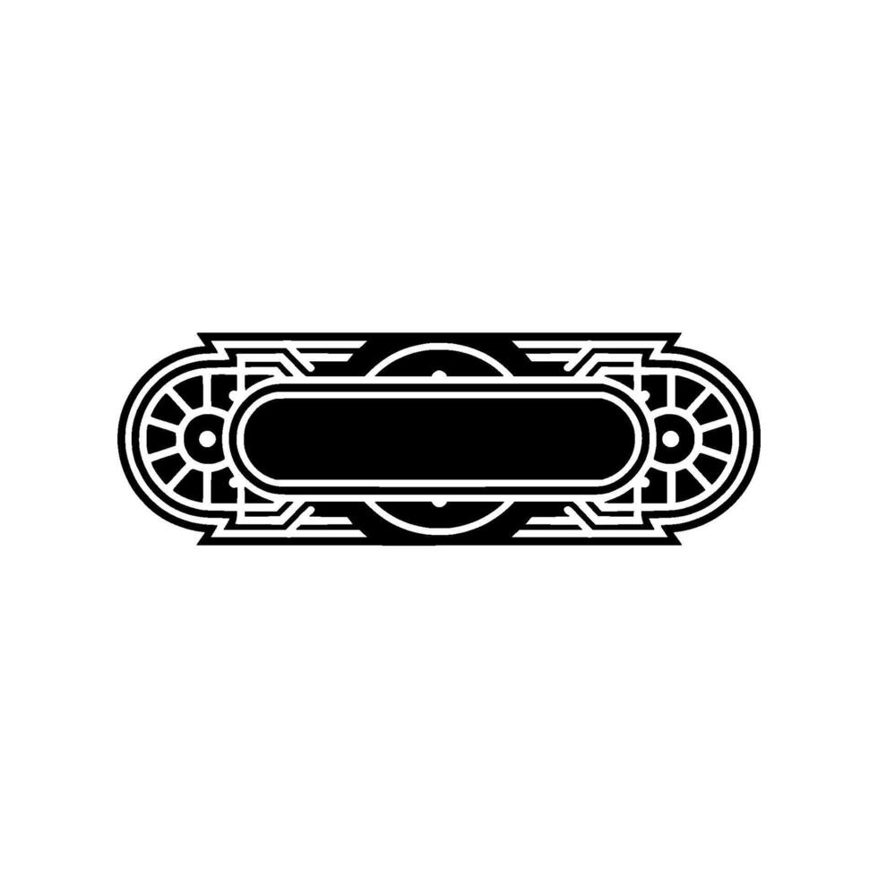Art Deco Emblem - Ornate Black on Grey Background vector