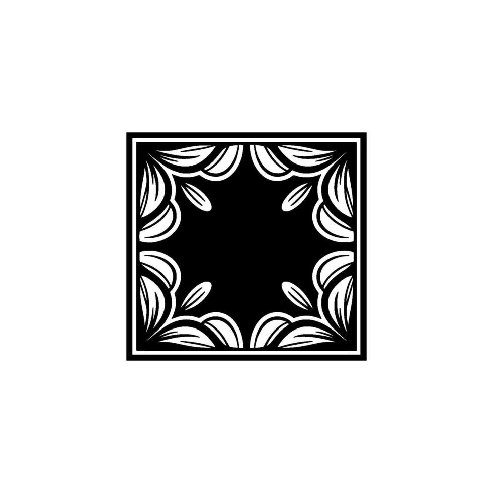 Elegant Black and, White Floral Frame vector