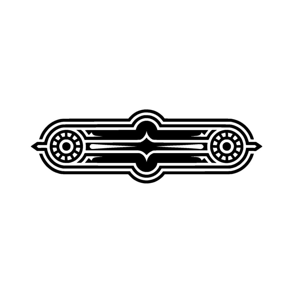Minimalist Deco Ornament Black and White vector