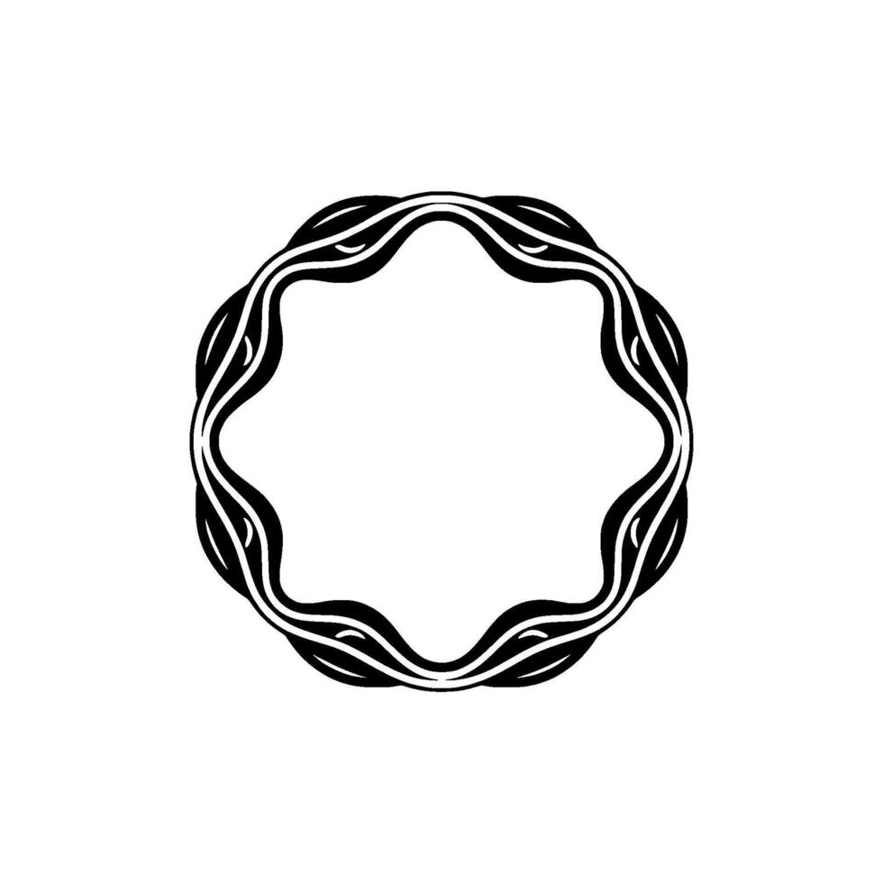 Abstract Woven Circle Frame - Elegant Minimalist vector