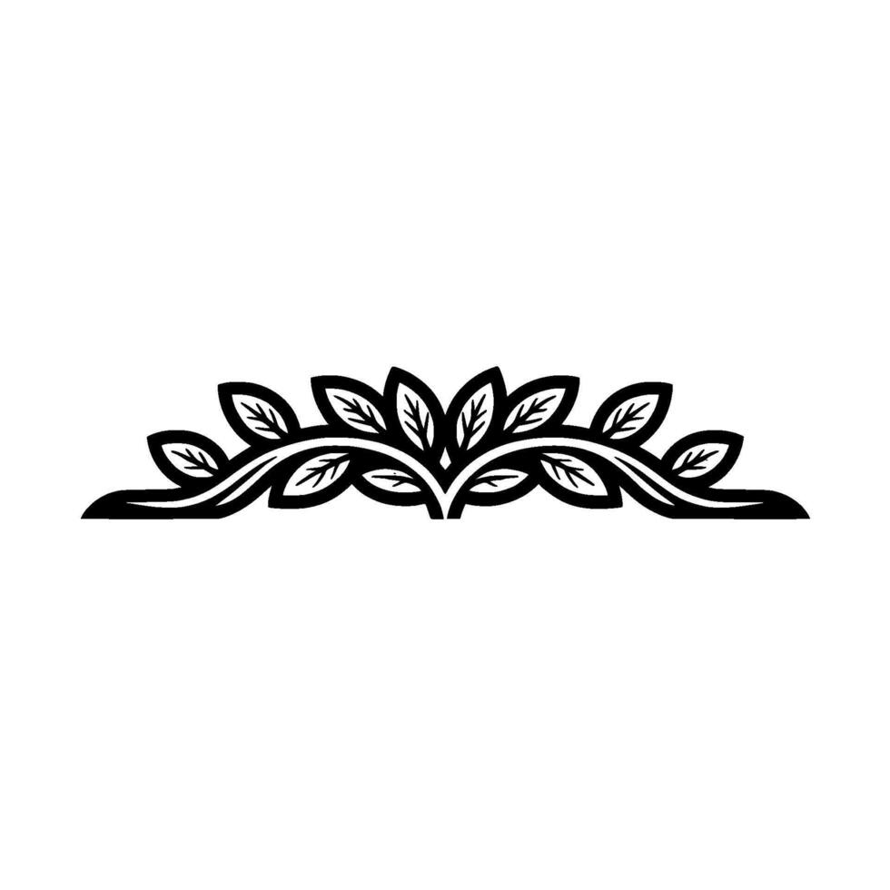 Elegant Leaf Border Illustration in Black and Pink, Minimalist vector