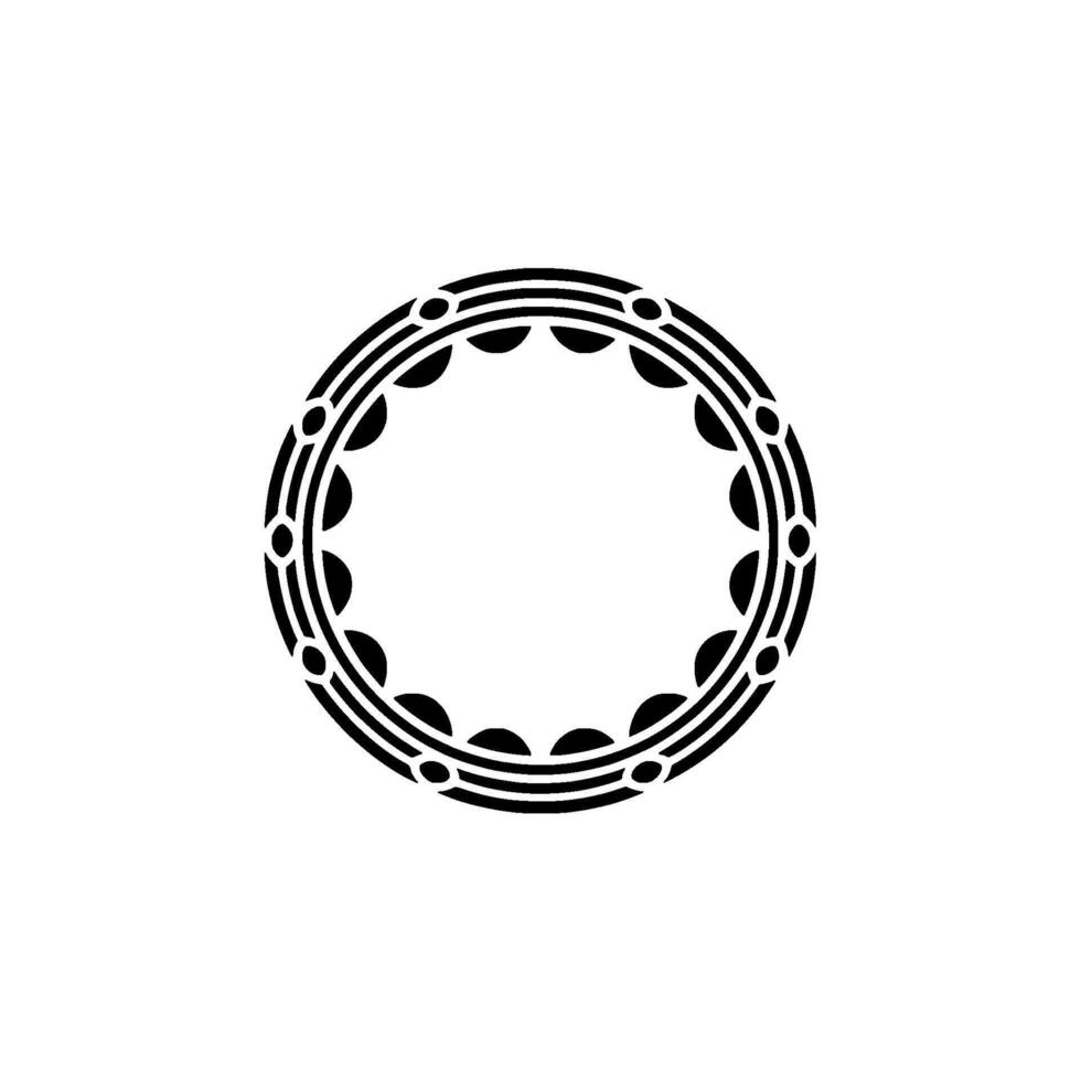 Minimalist Circular Ornament Black White Decorative Element vector