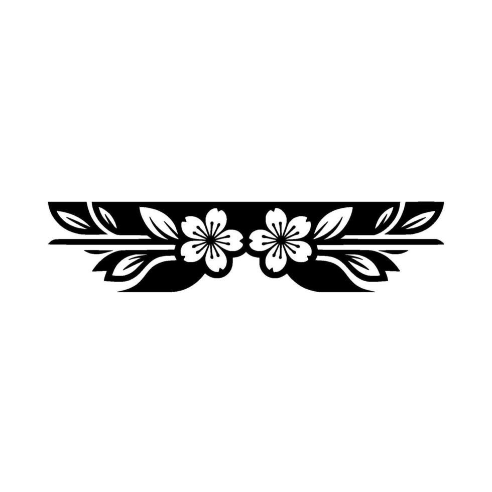 Elegant Cherry Blossom Border , Minimalist vector