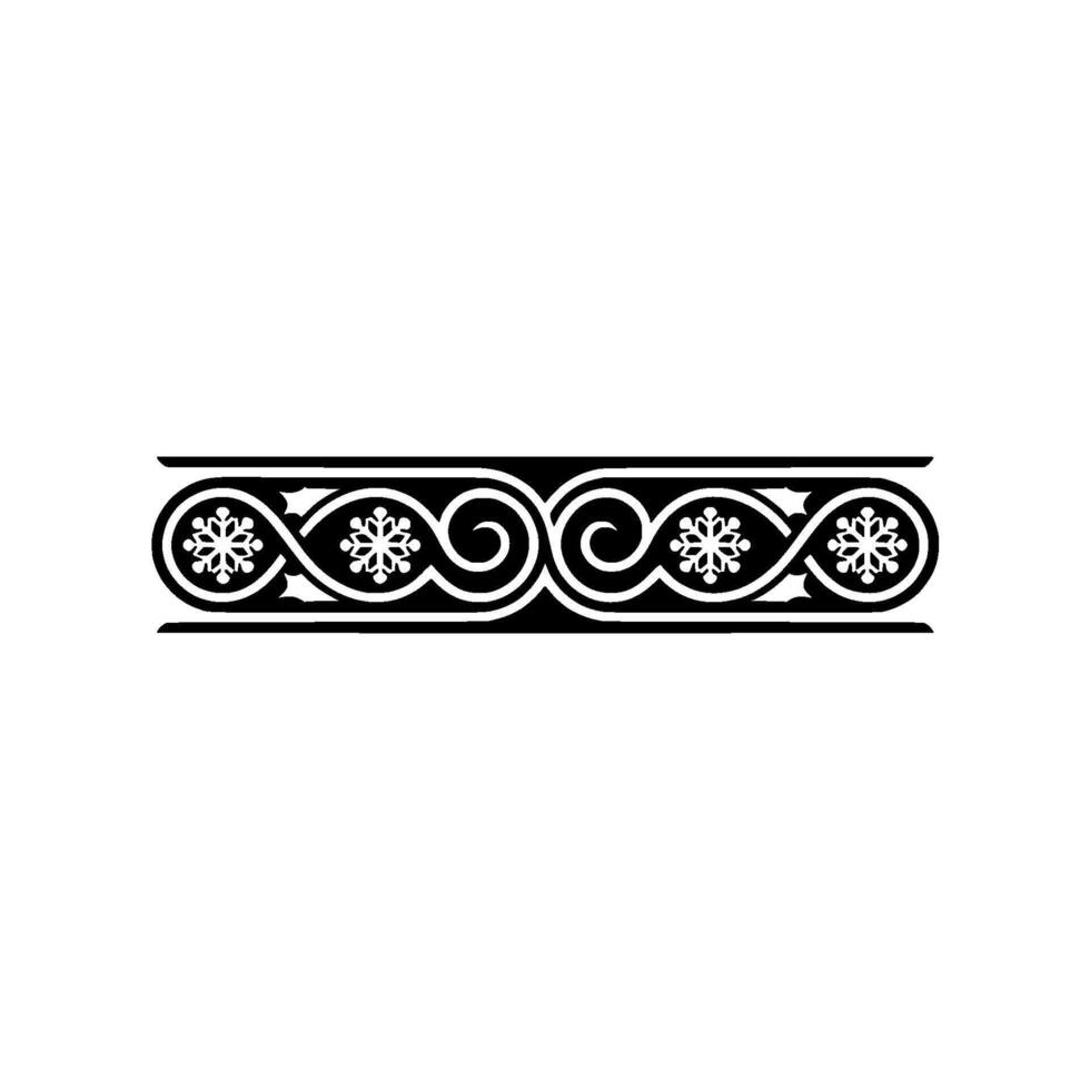 Elegant Black Scroll Border Ornament, Classic vector