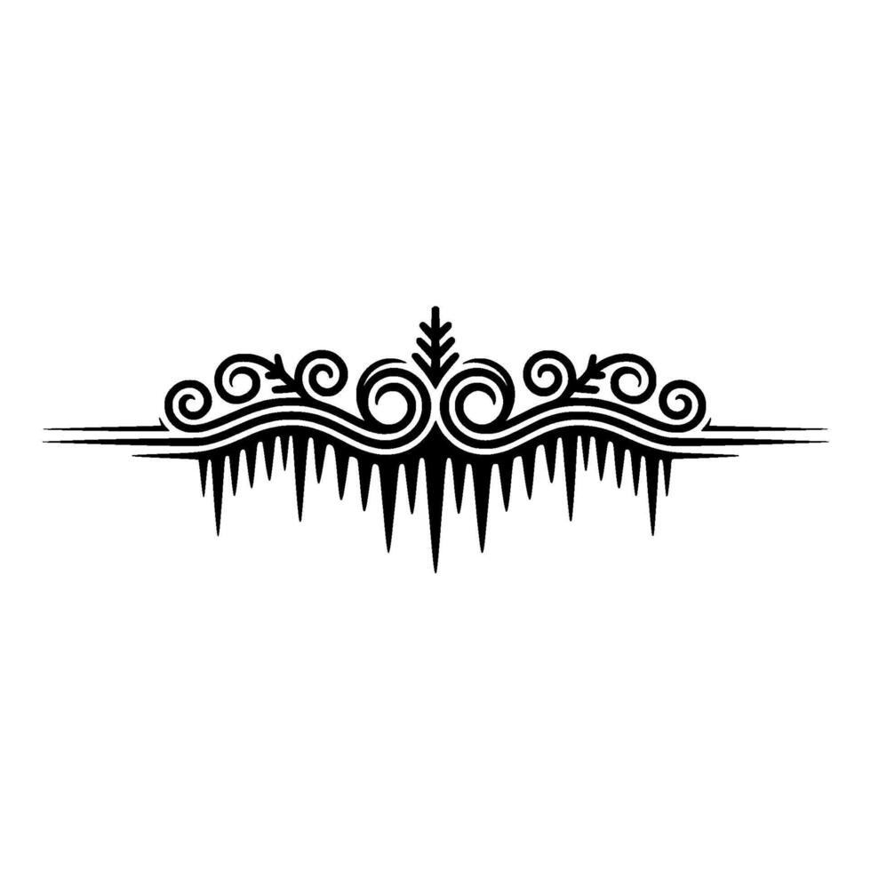 Elegant Winter Element Icicles, Scrolls, Ornament vector