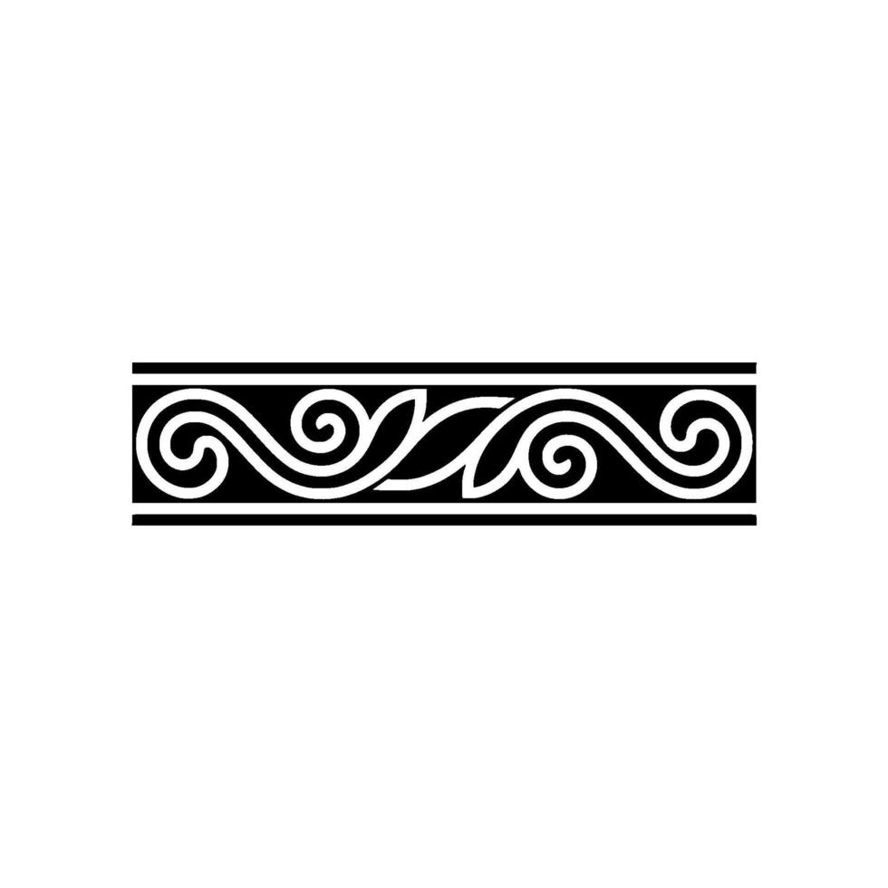 Elegant Swirl Border Black and White Decorative Element vector